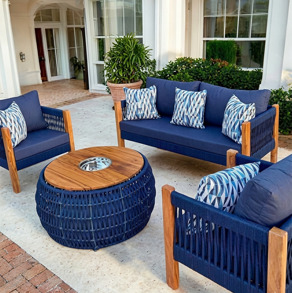 Rope Wood Sofa Set Rope Wood Sofa Set - Image 1