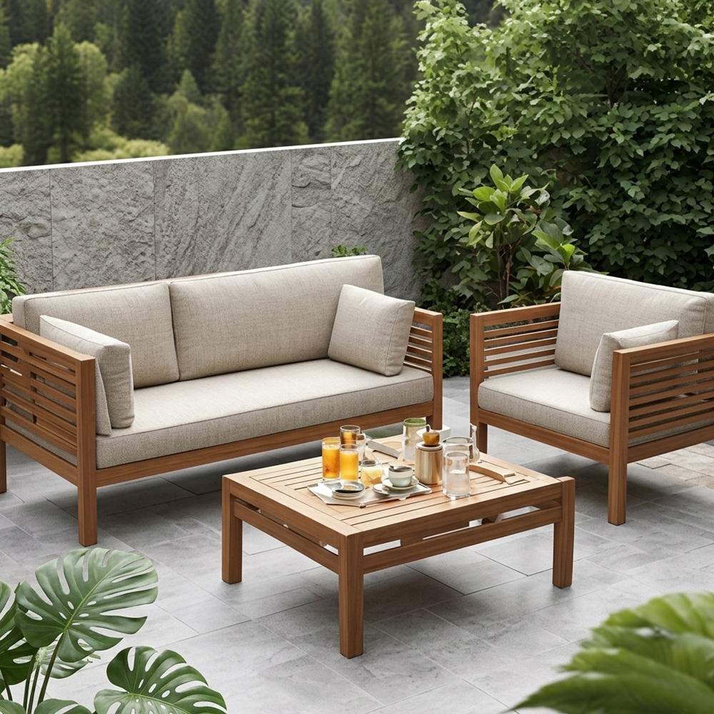 Wood Sofa Set Wood Sofa Set - Image 1